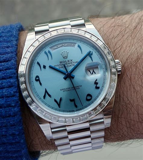 rolex arabic day date replica|rolex day date arabic numerals.